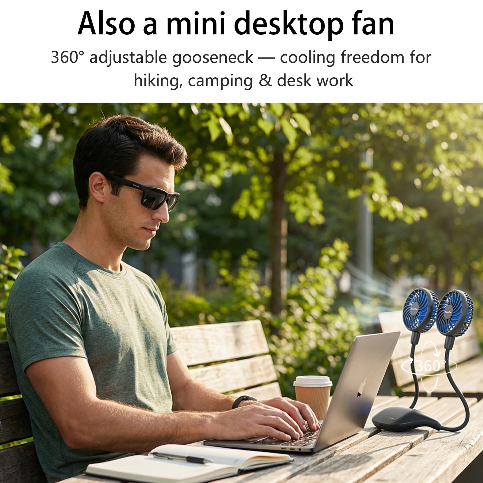 HandFan neck-worn design keeps you cool without restricting movement.