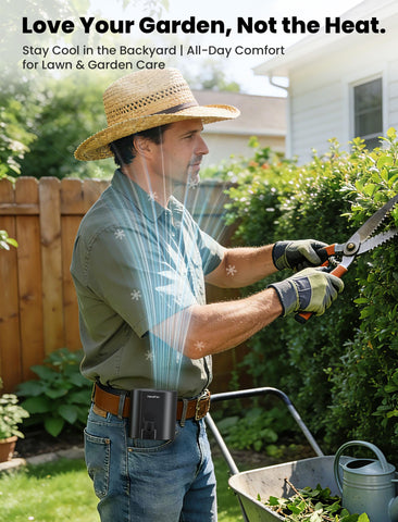 HandFan ideal for outdoor job sites with portable cooling.