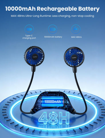HandFan quiet low noise operation provides discreet cooling.