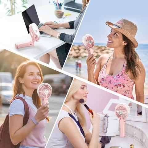 HandFan neck-wear foldable design keeps hands free during concerts.