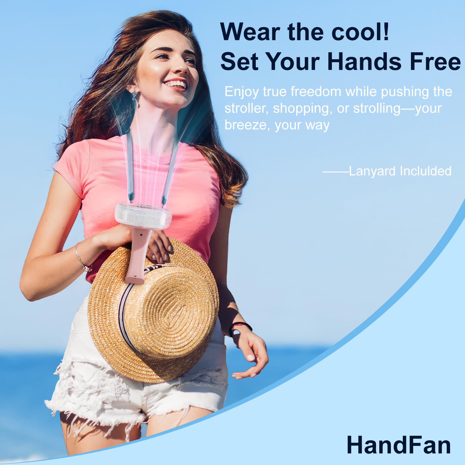 HandFan spray duration 25-30 minutes per fill for lasting relief.