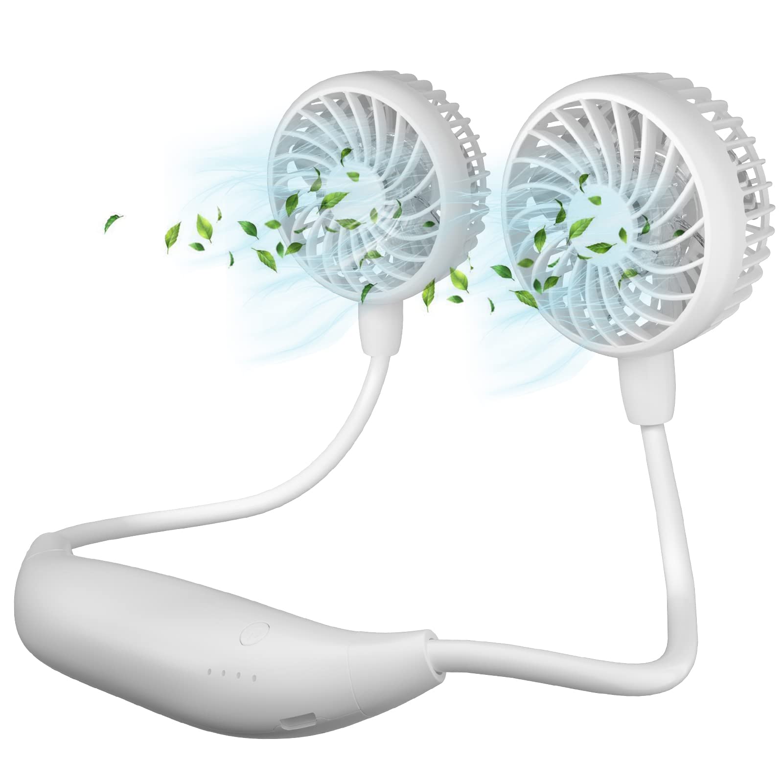 HandFan upgraded neck fan front view showing portable cooling design for outdoor use