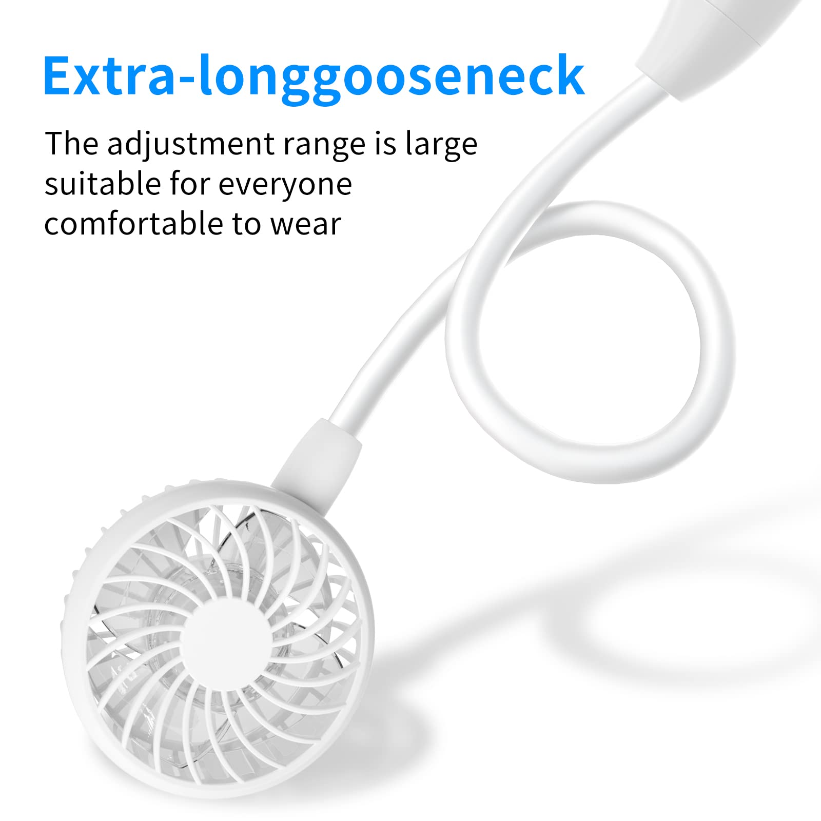 HandFan upgraded neck fan safety grille protects hair and fingers during use