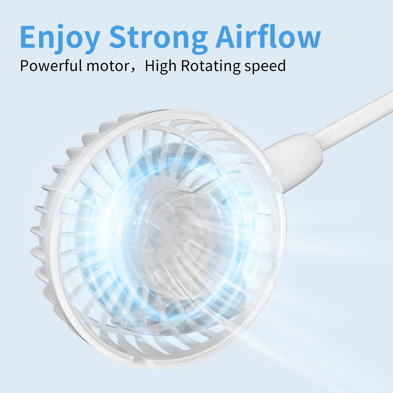 HandFan upgraded neck fan white color complements any gear and style