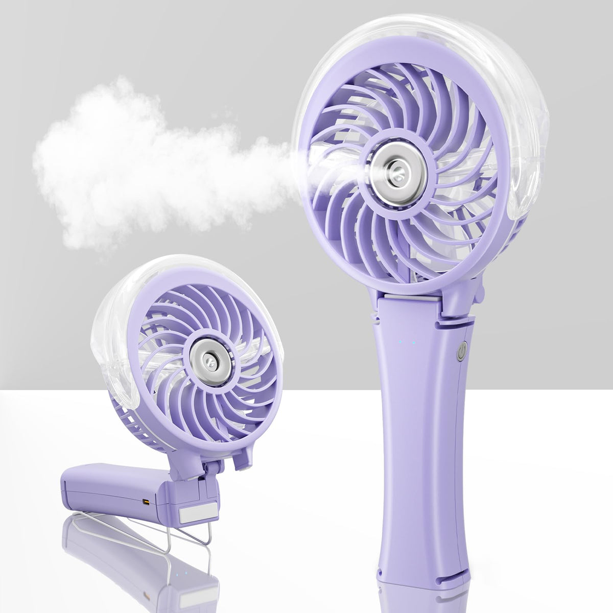 HandFan portable misting fan shows compact design for on-the-go cooling