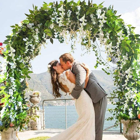 HANDIC silk-petal wisteria garland for photo backdrops and stage decor.