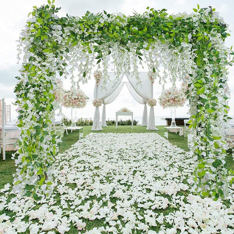 HANDIC wisteria garland string for archways, ideal for romantic venue decor.