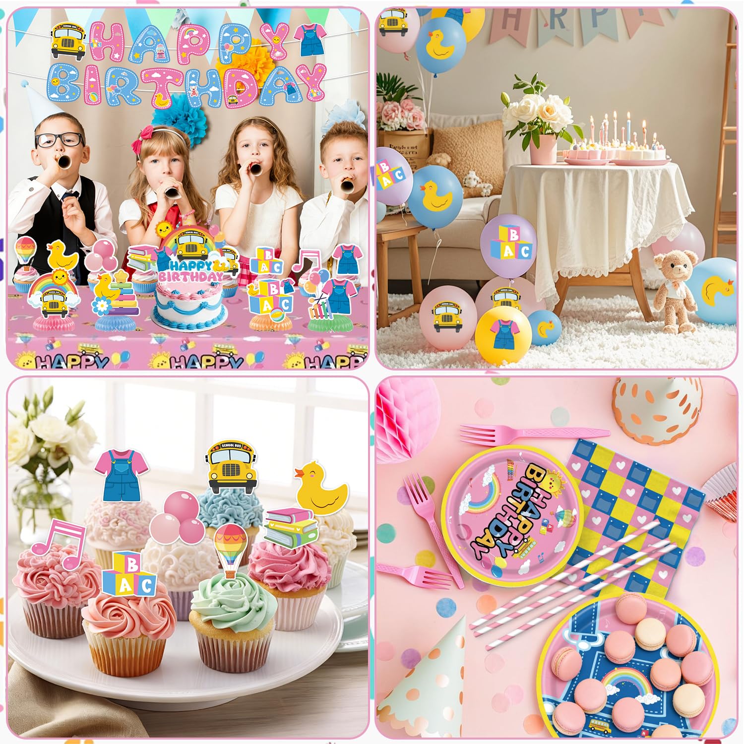 HandTool cake toppers complement desserts with a cute classroom motif