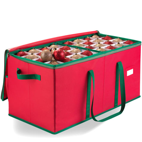 Handy Laundry Ornament Storage with zipper closure for dust-free protection and easy access.