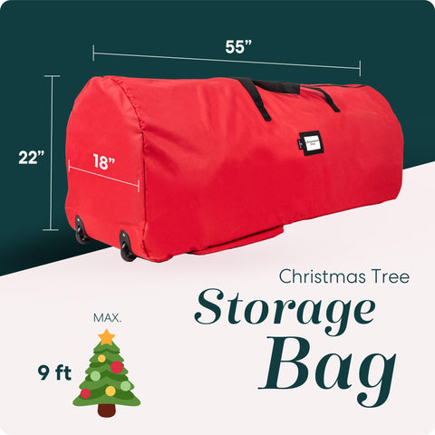Durable waterproof material shields a 9 ft artificial tree.
