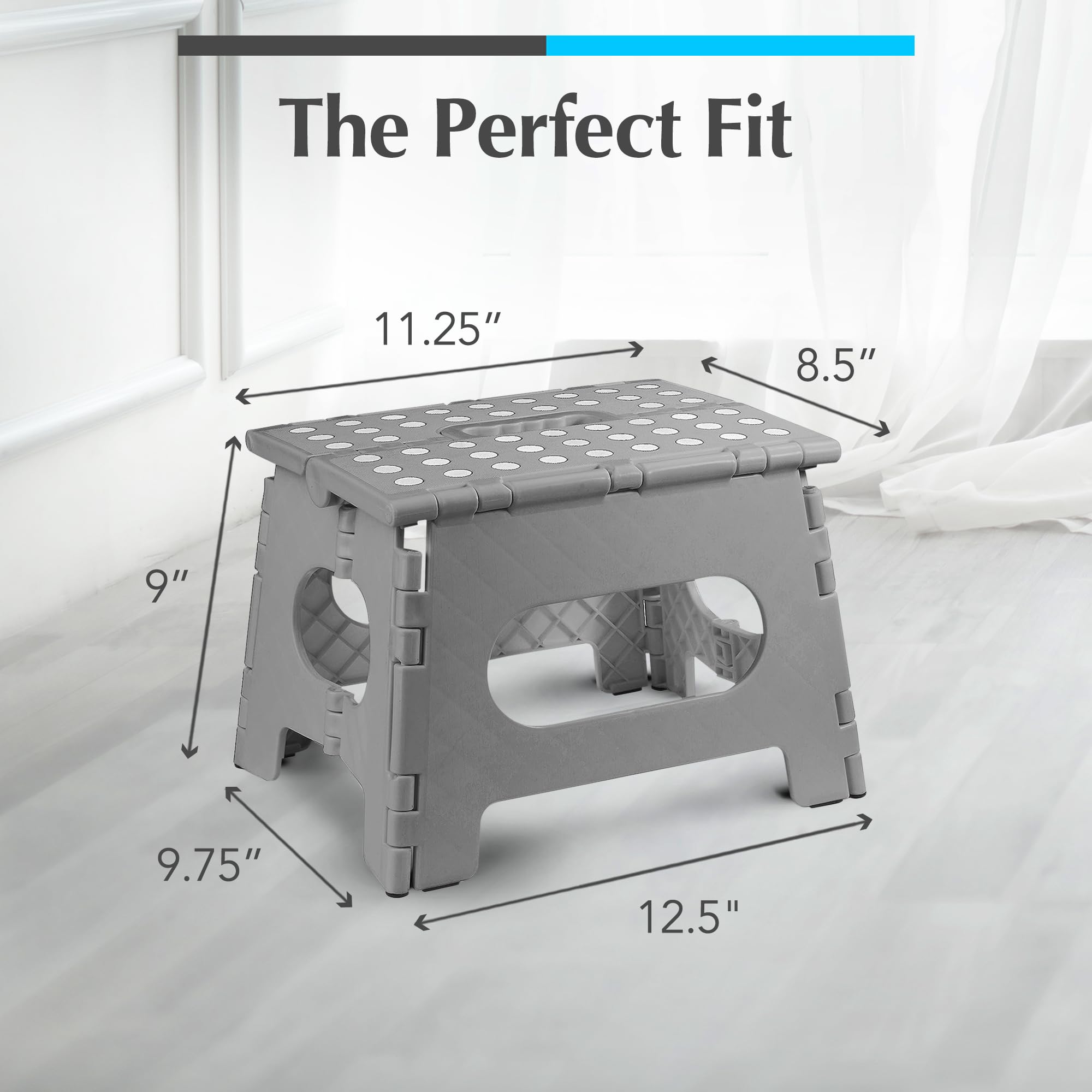 Handy Laundry foldable stool with handle for easy carrying between rooms.