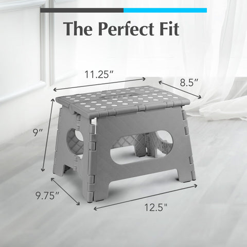 Handy Laundry foldable stool with handle for easy carrying between rooms.