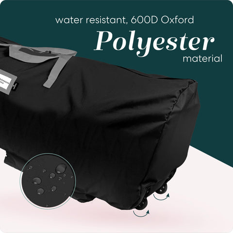 Wheeled design enables smooth, effortless movement of the bag.