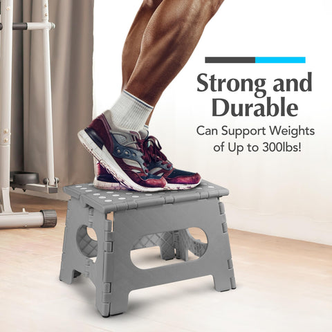 Handy Laundry grey stool featuring textured grip surface to prevent slips.