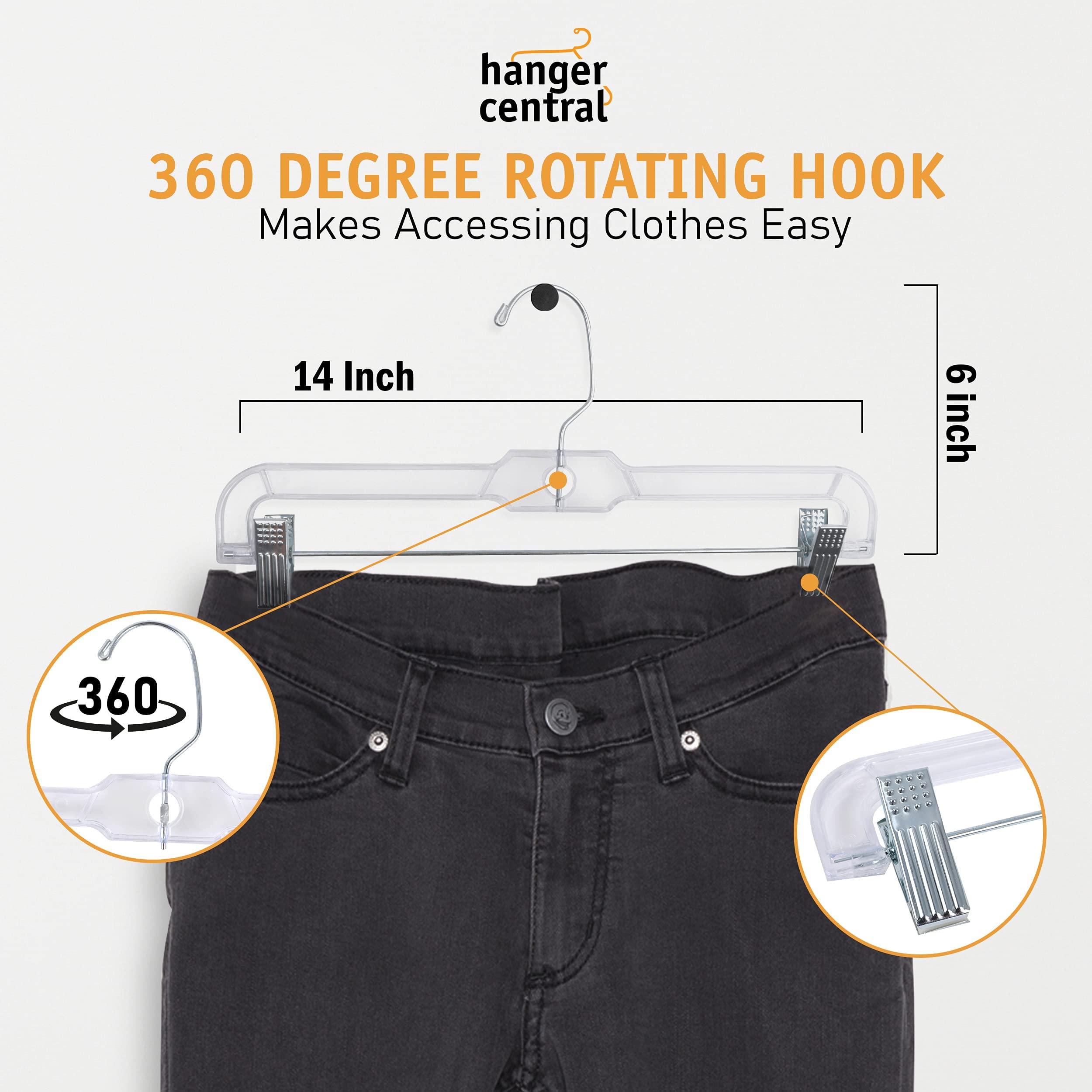 Hanger Central heavy-duty plastic design supports daily use.