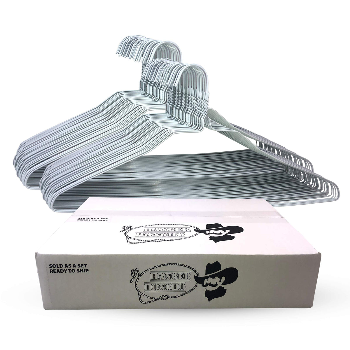 Hanger Honcho white wire hanger for 18-inch shirts and space-saving storage