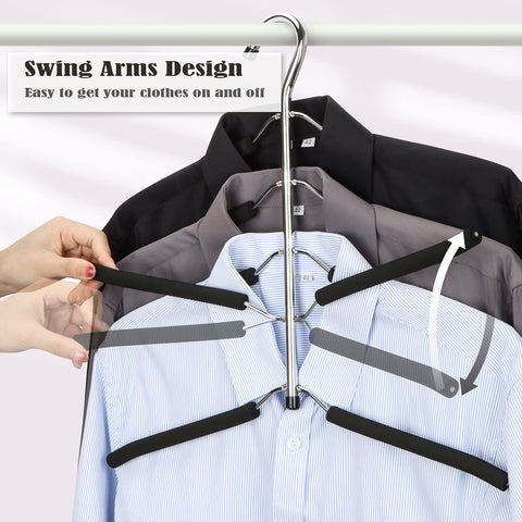 HangersSpace multi-layer shirt hanger enables quick retrieval in tight spaces.