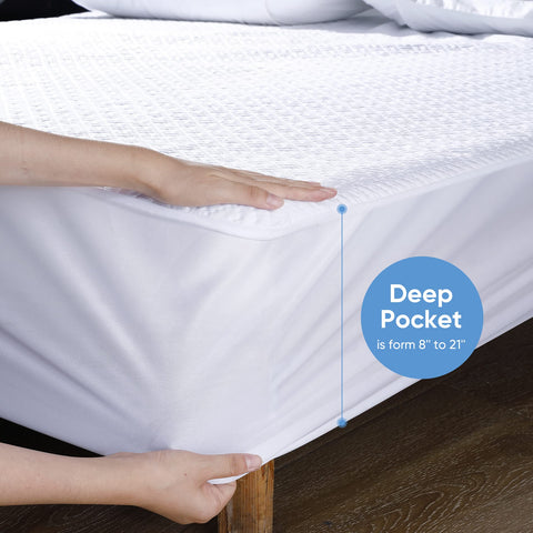 Hanherry 8 inch to 21 inch deep pocket fits thick mattresses securely