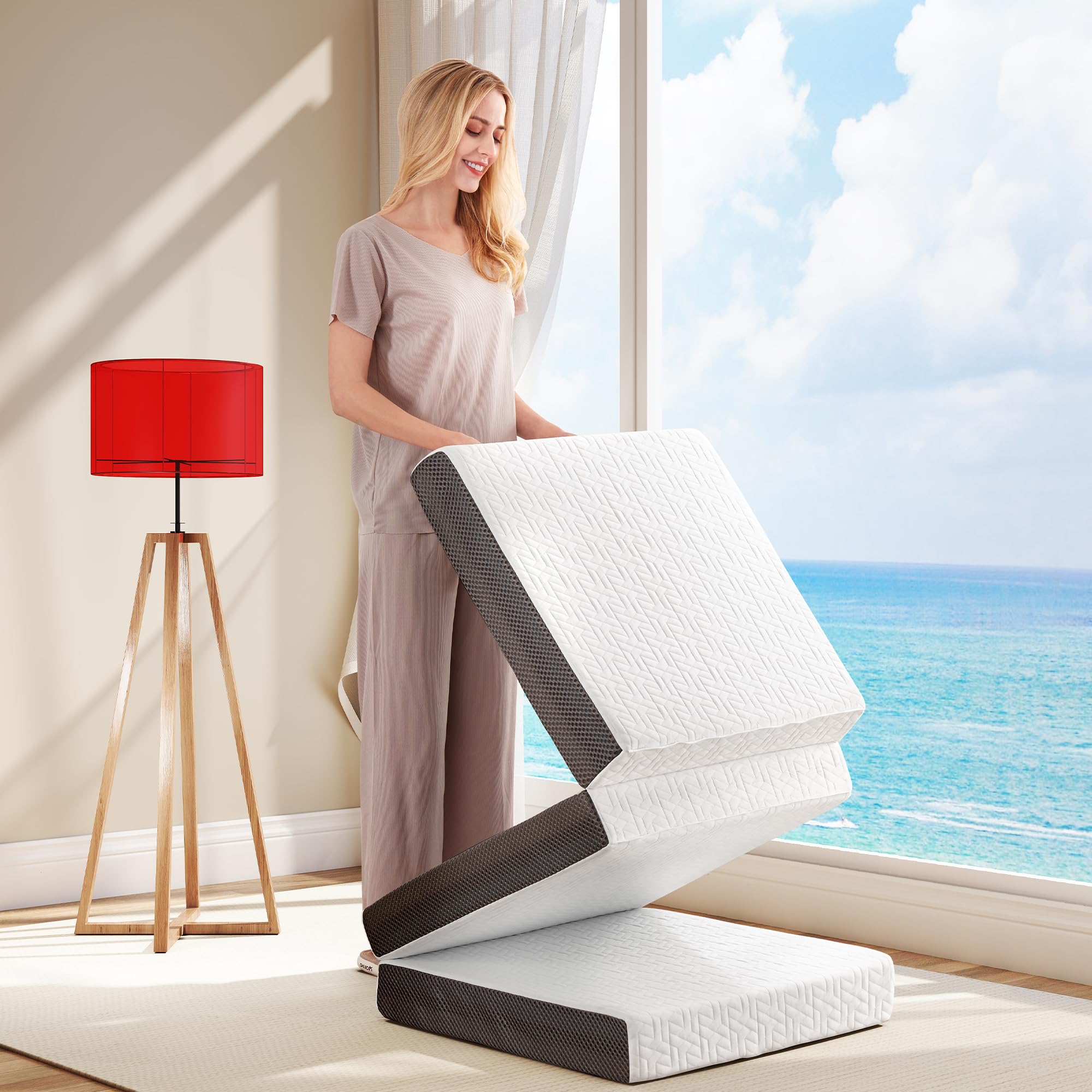 Hanherry travel-use mattress supports camping and RV stays with comfort.