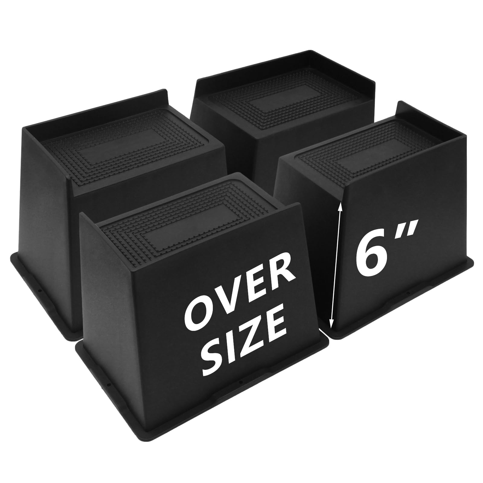 HANIHUA 4-pack bed risers with wide base provide stable support for heavy furniture.