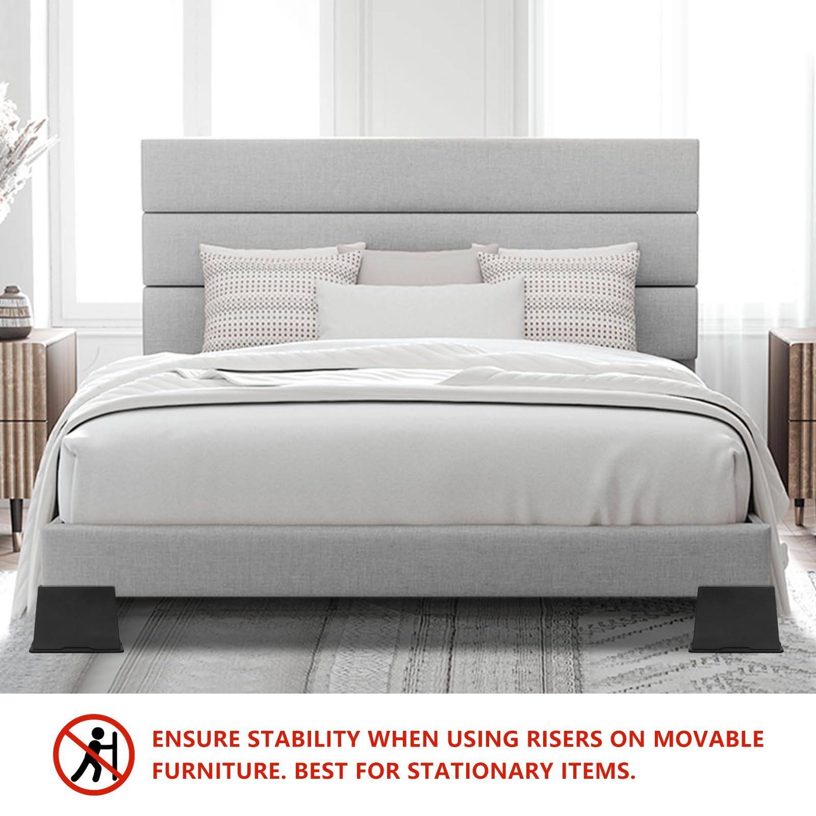 HANIHUA heavy-duty risers support up to 6,500 lbs per set.
