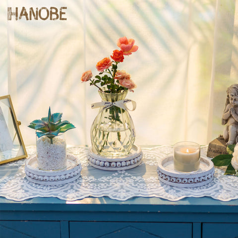 Hanobe farmhouse holders showcased for versatile tabletop styling.