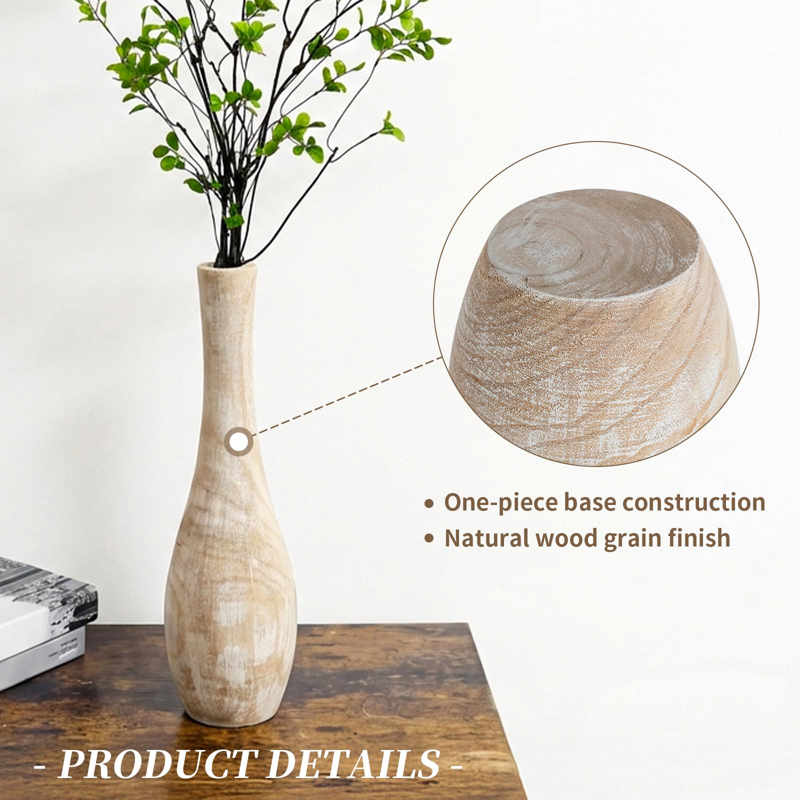 Hanobe floor vase for bedroom nook adds texture and warmth.