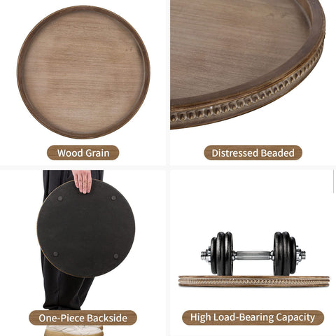 Hanobe round tray displayed on counter for stylish organization.