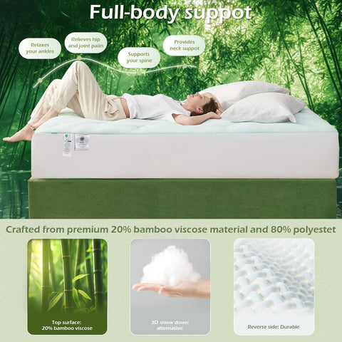 Hansleep bamboo viscose surface wicks moisture for a drier night.