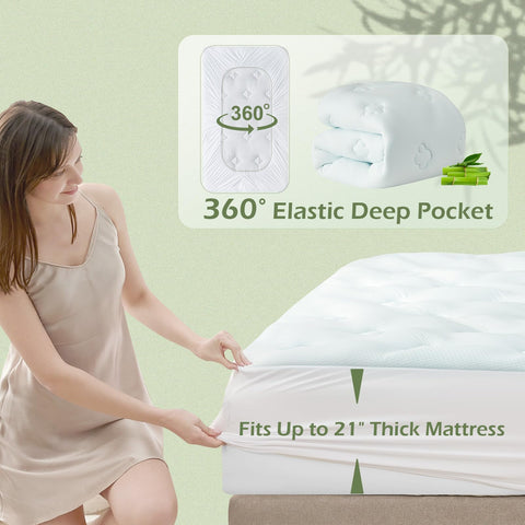 Hansleep deep-pocket design keeps the topper secure on tall mattresses.