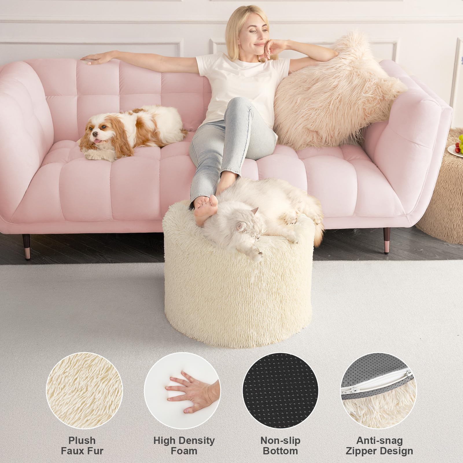 Close view of foam-filled interior maintains shape for daily use.