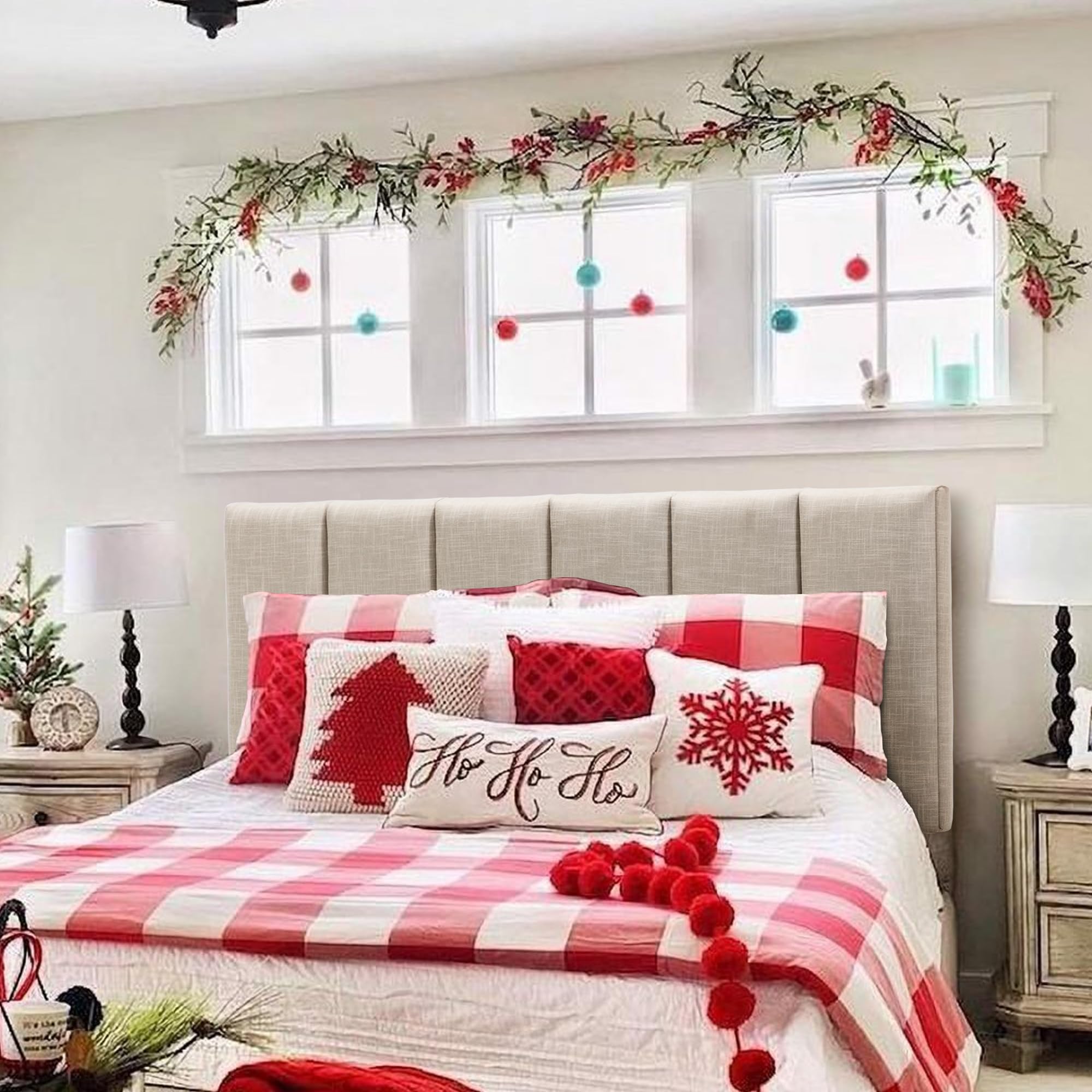 HAOBO Home headboard fits Eastern and California King beds for versatile framing.