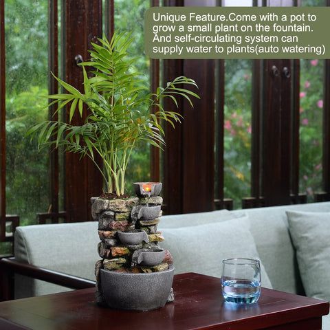 Haobos fountain with LED night-light for ambient glow and mood