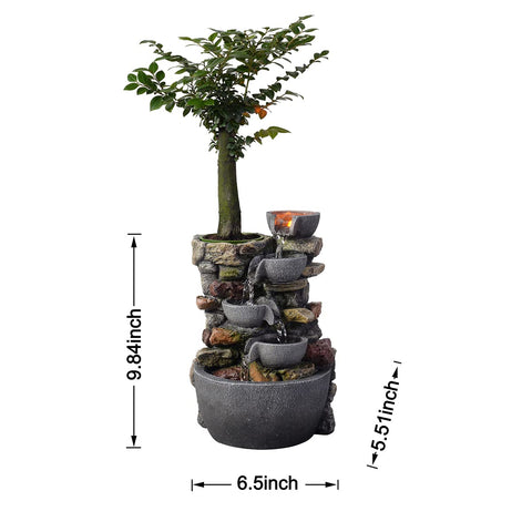 Small plant pot included with Haobos fountain for greenery