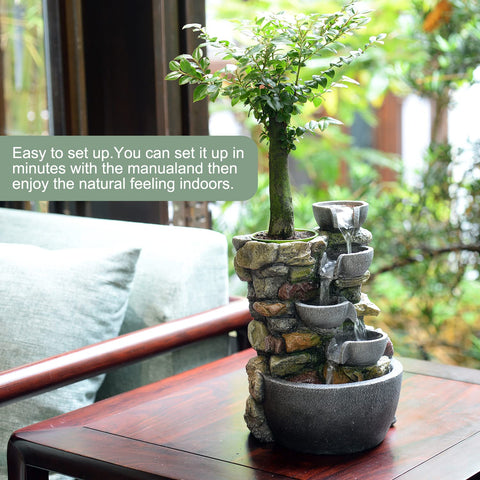 Haobos fountain includes plastic plant pot for automatic watering