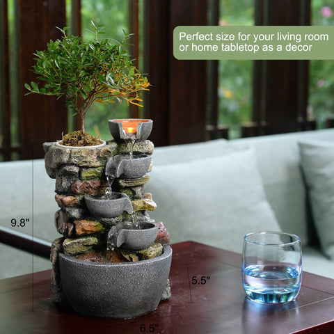 Haobos tabletop fountain compact size fits desks and shelves