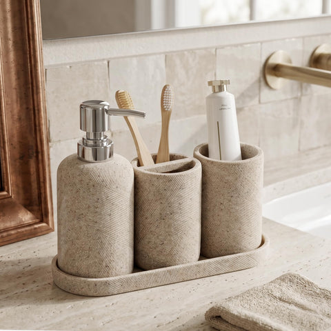 Haocoott toothbrush cup in beige for easy morning routine