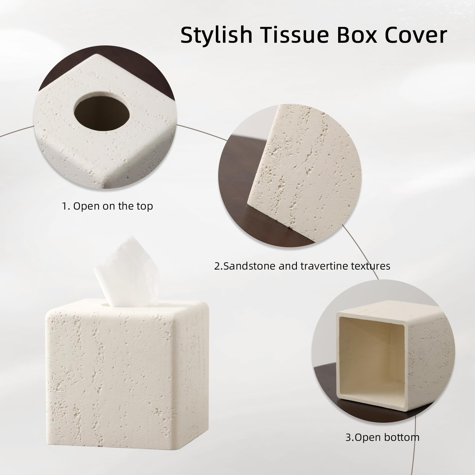 Haocoott bathroom decor accent keeps tissues tidy and accessible.