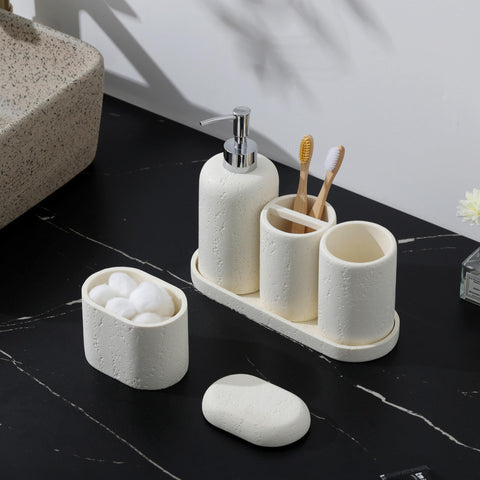 Haocoott toothbrush holder keeps brushes neatly organized on the vanity.