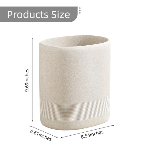 Beige Haocoott trash bin suitable for kitchen, bathroom, and bedroom.