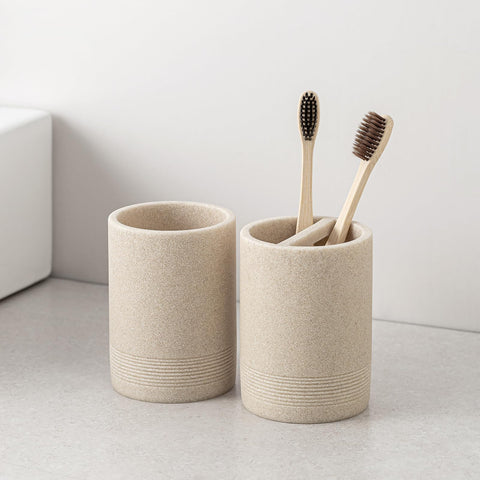 Haocoott qtip holder 2 beige compact storage for pads