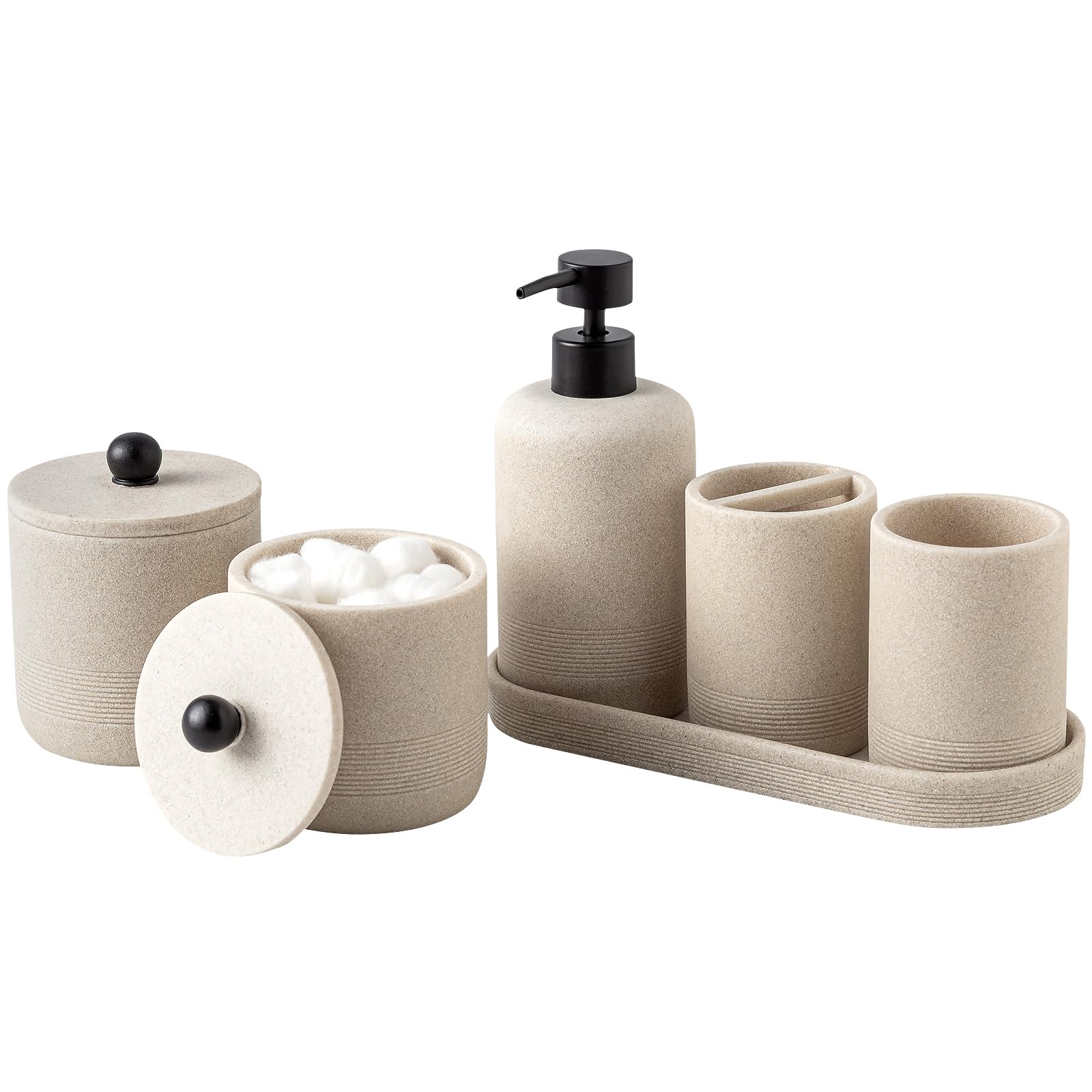 Haocoott soap dispenser beige with a sturdy pump for liquids