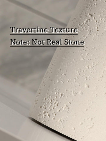 Bathroom countertop setup with Haocoott travertine bottle featuring non-slip texture