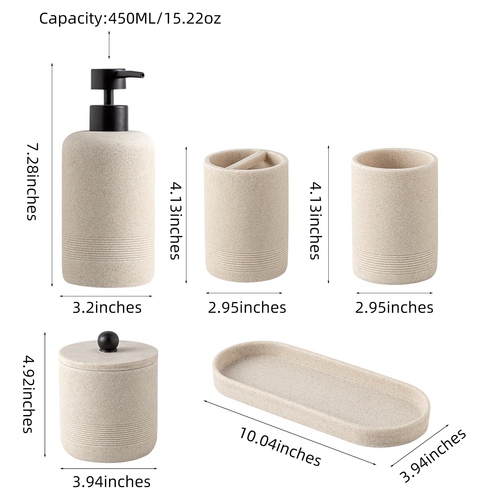 Haocoott vanity tray beige organizes bottles and small items