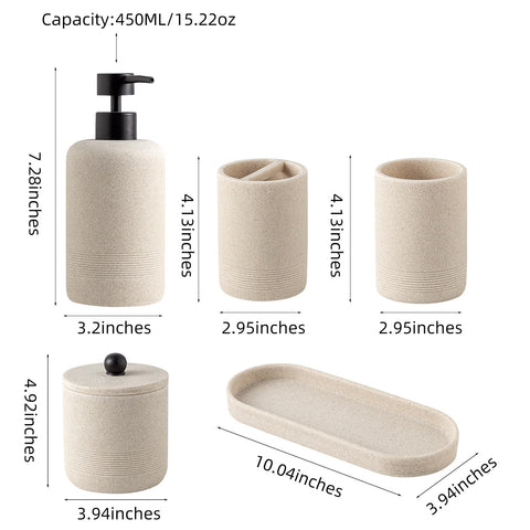 Haocoott vanity tray beige organizes bottles and small items
