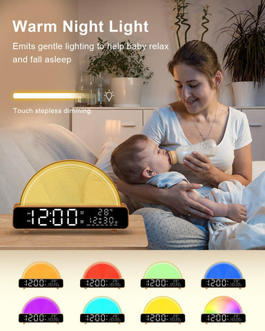 HAODINGMAI Sunrise Alarm Clock touch control enables quick alarm tweaks.