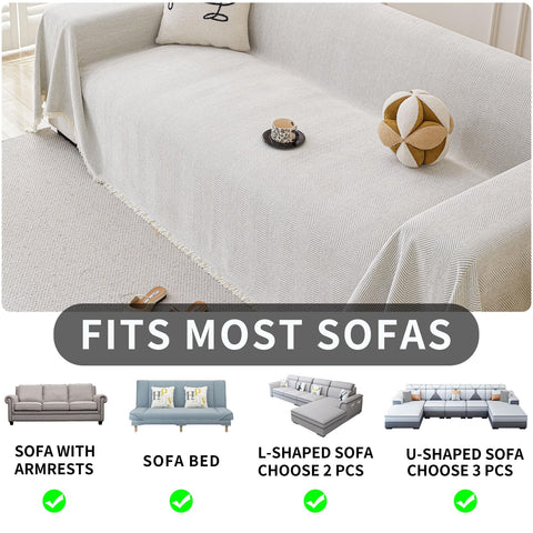 HAOMAIJIA oversized sofa cover in off-white enhances living room style