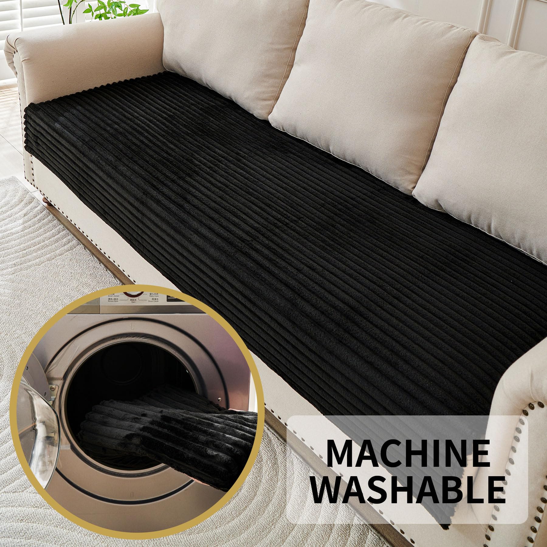 HAOMAIJIA versatile cover fits most 3-cushion sofas or beds.