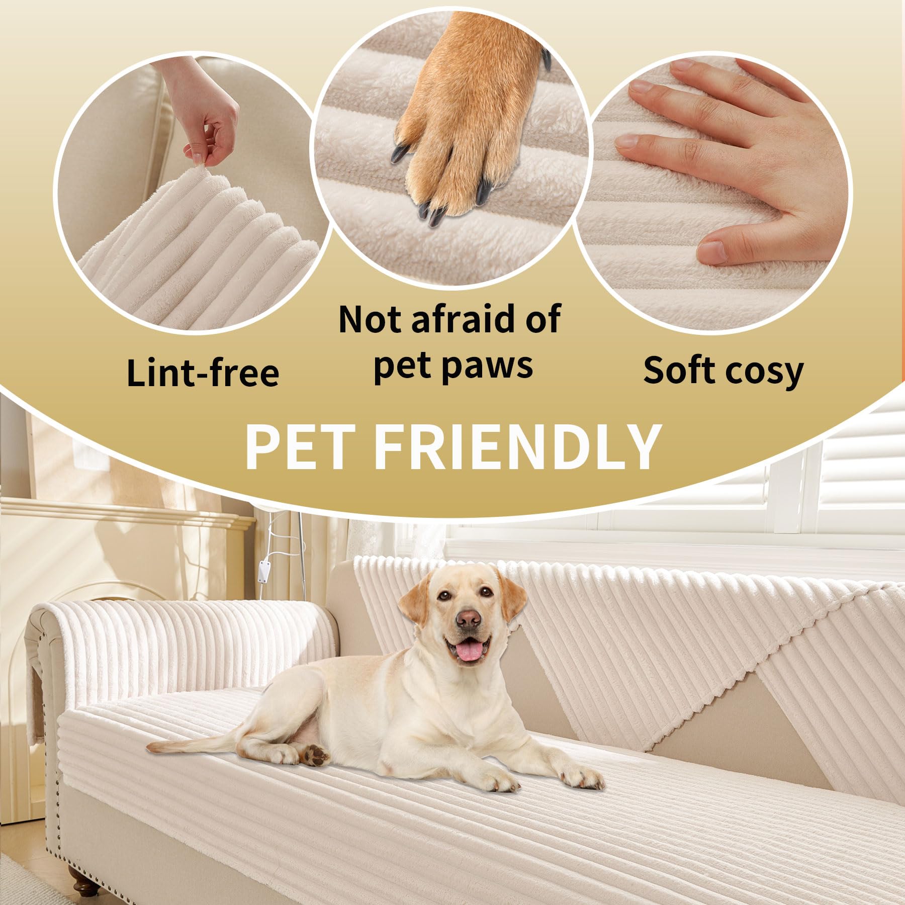 HAOMAIJIA durable velvet fabric cover resists wear and color fading