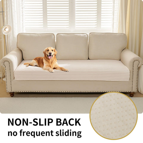 HAOMAIJIA non-slip back couch cover keeps the surface steady during playtime.